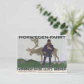 Vintage Norwegen Fahrt Briefkaart (Staand voorkant)