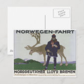 Vintage Norwegen Fahrt Briefkaart (Voorkant / Achterkant)
