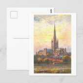 Vintage Norwich Cathedral Briefkaart (Voorkant / Achterkant)