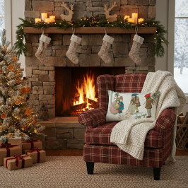 Vintage Nostalgische Winter Huisdecoratie Kussen
