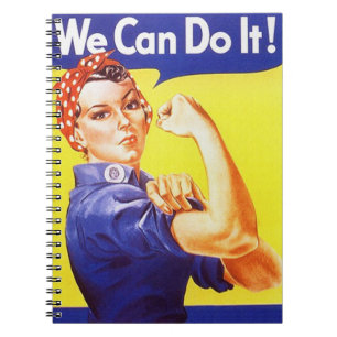 Vintage notebook Rosie de riveter die we kunnen op Notitieboek