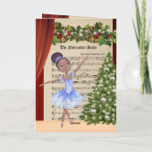 Vintage Notenkraker Bladmuziek Ballerina Dans Feestdagen Kaart (Achterkant)