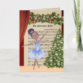 Vintage Notenkraker Bladmuziek Ballerina Dans Feestdagen Kaart (Voorkant)