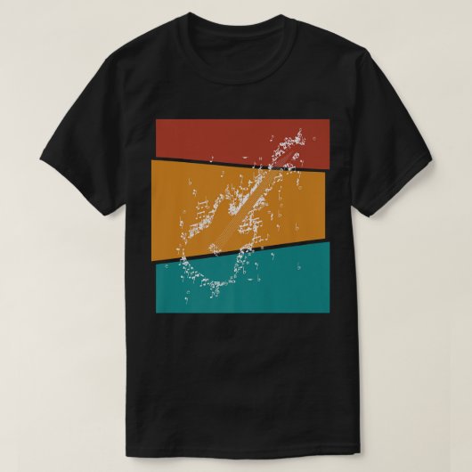 Vintage Notes Electric Guitar1439 T-shirt (Design voorkant)