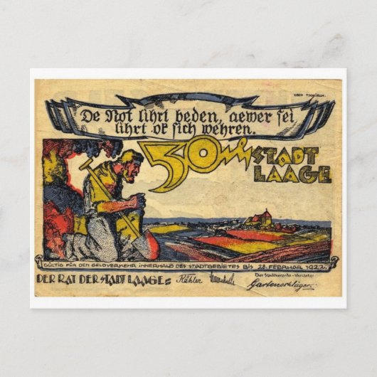 Vintage Notgeld Briefkaart (Voorkant)