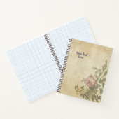 Vintage notitieboek met Rose Mousseuse-ontwerp (Binnen)
