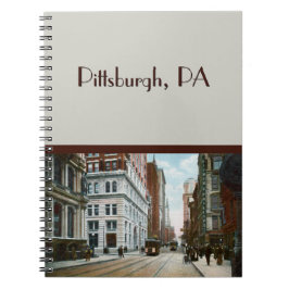 Vintage notitieboek uit het centrum van Pittsburgh