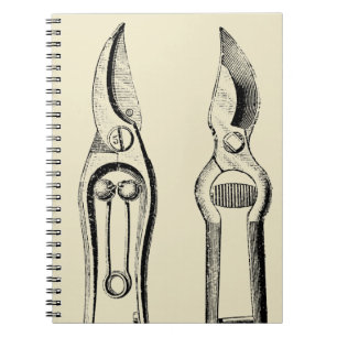 VINTAGE Notitieboek van ILLUSTRATIE-afvoerkappen