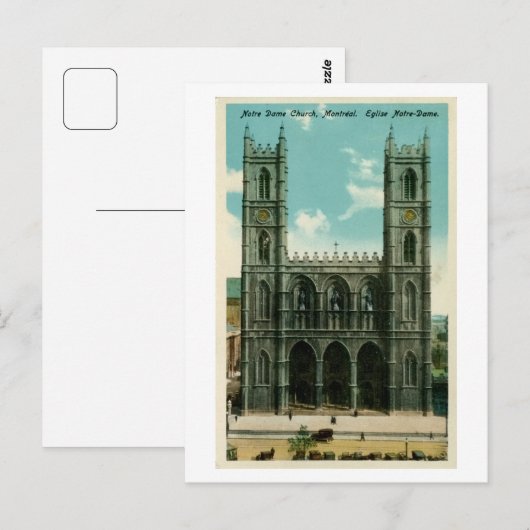 Vintage Notre Dame Church Montreal Briefkaart (Voorkant / Achterkant)