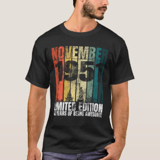 Vintage november 1951 cadeaus 69 jaar oud 69 jaar t-shirt
