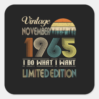 Vintage November 1965 wat ik wil Beperkte Uitgave Vierkante Sticker