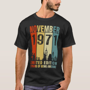 Vintage november 1971 52 jaar oud 52e verjaardag t-shirt