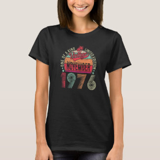 Vintage november 1976 46 jaar oud 46e verjaardag M T-shirt