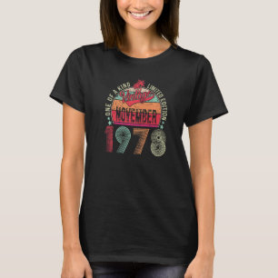 Vintage november 1978 44 jaar oud 44e verjaardag M T-shirt