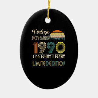 Vintage November 1990 wat ik wil Beperkte Uitgave Keramisch Ornament