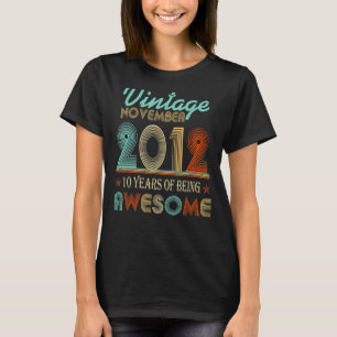 Vintage november 2012 tiende dag, 10 jaar t-shirt