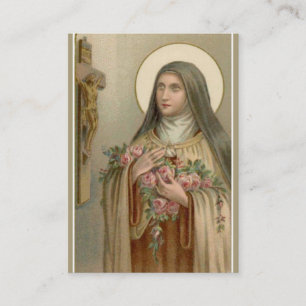 Vintage novena-kaarten van St. Therese het Kleine  Visitekaartje