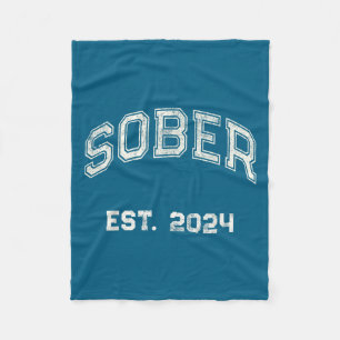 Vintage Nuchter Opgericht 2024 Bevestiging Nuchter Fleece Deken