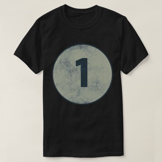 Vintage Nummer 1 Met Afgewerkte Afdruk T-shirt (Design voorkant)