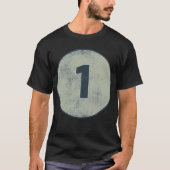 Vintage Nummer 1 Met Afgewerkte Afdruk T-shirt (Voorkant)