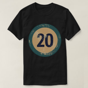 Vintage Nummer 20 Met Afgewerkte Afdruk T-shirt