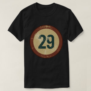 Vintage Nummer 29 Met Afgewerkte Afdruk T-shirt