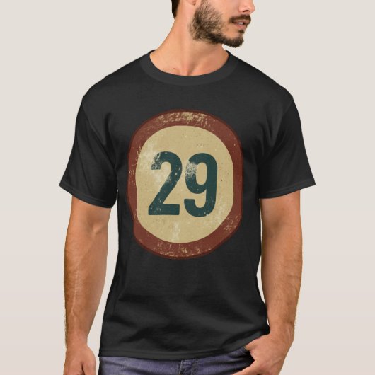Vintage Nummer 29 Met Afgewerkte Afdruk T-shirt (Voorkant)