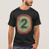 Vintage Nummer 2 met Afgewerkte Afdruk T-shirt (Voorkant)