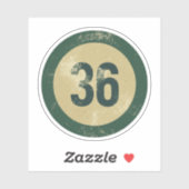 Vintage Nummer 36 Met Afgeplatte Afwerking Sticker (Vel)