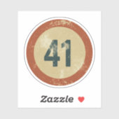 Vintage Nummer 41 met Afgewerkte Afwerking Sticker (Vel)
