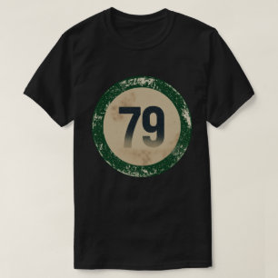 Vintage Nummer 79 Met Afgeplatte Afwerking T-shirt
