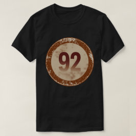 Vintage Nummer 92 met Afgewerkte Afdruk T-shirt