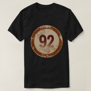 Vintage Nummer 92 met Afgewerkte Afdruk T-shirt