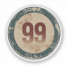 Vintage Nummer 99 Met Afgeplatte Afwerking