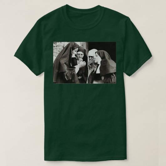 Vintage Nuns Roken T-shirt (Design voorkant)