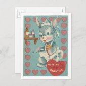 Vintage Nurse Bunny Valentijn Feestdagenkaart (Voorkant / Achterkant)