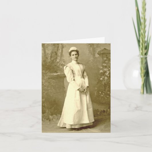 Vintage Nurse Notecard Kaart (Voorkant)