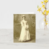 Vintage Nurse Notecard Kaart (Gele Bloem)
