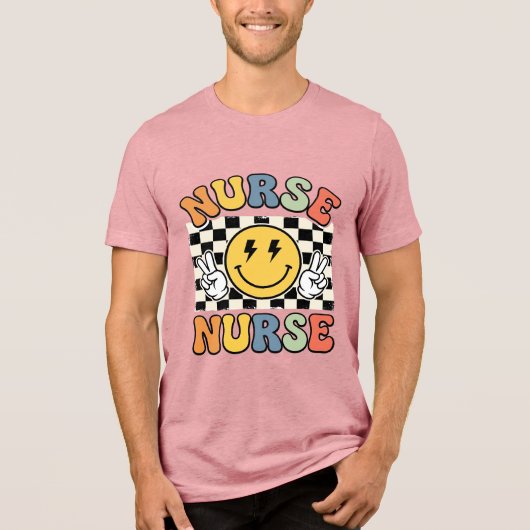 Vintage Nurse Smiley Checkerboard Shirt Design_1 (Voorkant)
