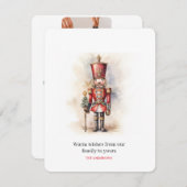 Vintage Nutcracker & Merry Christmas Feestdagenkaart (Voorkant / Achterkant)