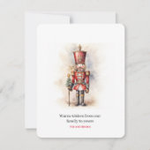 Vintage Nutcracker & Merry Christmas Feestdagenkaart (Voorkant)