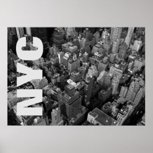 Vintage NYC New York City Manhattan Zwart Wit Poster