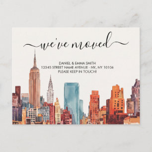 Vintage NYC Nieuw Adres Verhuisbericht Briefkaart