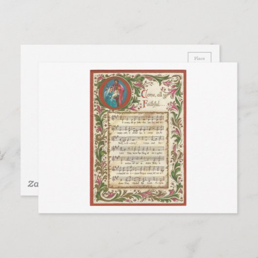 Vintage O komt allemaal trouw... Briefkaart (Voorkant / Achterkant)