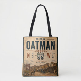 Vintage Oatman Arizona Route 66 Coördinaten Tote Bag