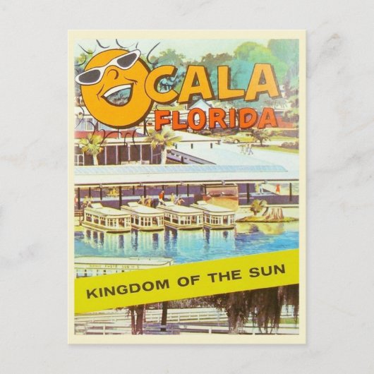 Vintage Ocala, Florida Tourist Boats Briefkaart (Voorkant)