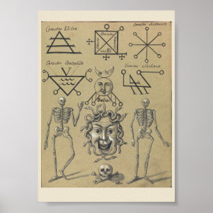 Vintage occulte symbolen Poster