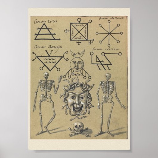 Vintage occulte symbolen Poster (Voorkant)