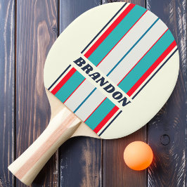 Vintage Oceaan Bord Strepen met Naam Tafeltennisbatje
