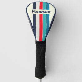 Vintage Oceaan Speld Gestreept met Naam Golfheadcover